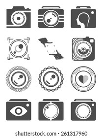 Vector collection of photography logo templates. Photography vintage and modern badges and photo labels. Photocam logotypes.