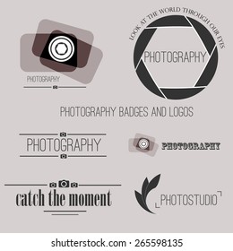 Vector collection of photography logo templates. Photo cam logotypes. Photography vintage badges and icons. Modern mass media icons. Photo labels.