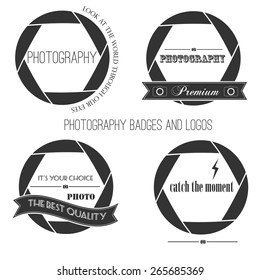 Vector collection of photography logo templates. Photocam logotypes. Photography vintage badges and icons. Modern mass media icons. Photo labels.