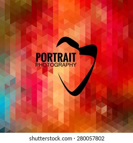 Vector collection of photography logo templates. Photocam logotypes.Bright colored geometric background.