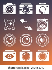 Vector collection of photography logo templates. Photography vintage and modern badges and photo labels. Photocam logotypes.