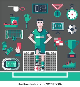 Vector collection of pictures on the theme of football