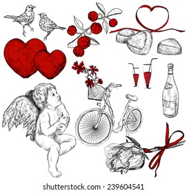 Vector Collection of pictures for st. Valentines Day 