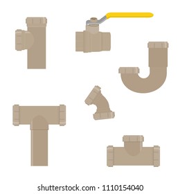 Vector collection pipe of water tube industry gas valve construction and oil industrial plumbing