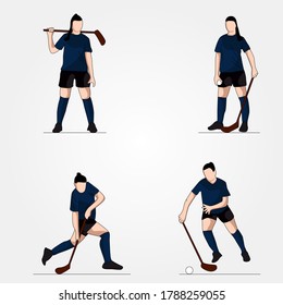 Vector collection of playing hockey 