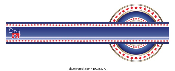 Vector Collection Political Label Democrat Banner is an illustration of label with political theme of Democrat that can be used with your own custom text and colors.