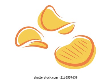 Colección vectorial de papas fritas, empaque. Comida rápida, comida deliciosa. Ilustración plana de color.