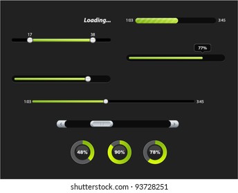 Vector collection of preloaders and and progress loading bars