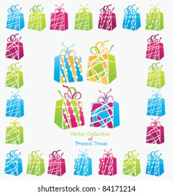 vector collection of present boxes