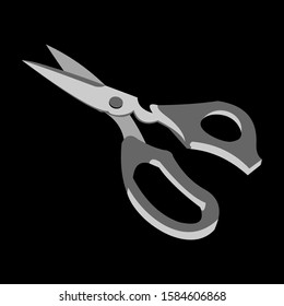 Vector collection of professional scissors, hair clippers or clippers in isolated illustrations on a white background