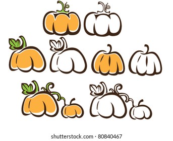 vector collection of pumpkin silhouettes