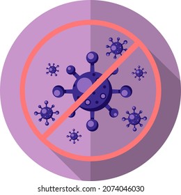Vektorgrafik von violetten Symbolen in modernem Flachdesign auf dem Corona-Virus-Konzept. Einzeln auf weißem Hintergrund.