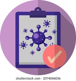 Vektorgrafik von violetten Symbolen in modernem Flachdesign auf dem Corona-Virus-Konzept. Einzeln auf weißem Hintergrund.