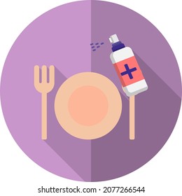 Vector collection of purple icons in modern flat design style on Corona virus concept. Isolated on white background.