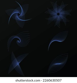 Vector Collection of random wave object 