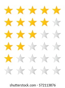 Vector collection of rating stars.