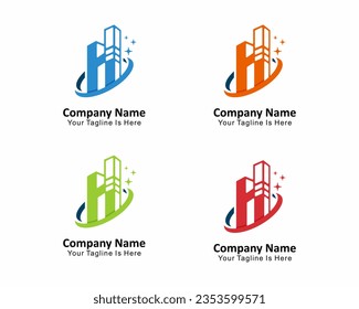 Vector collection of Real estate logo and letter H logo design template