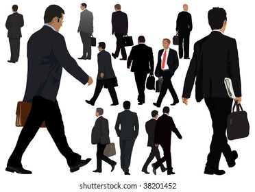 Vector collection of realistic businessman illustration. Over ten people dressed in suit.