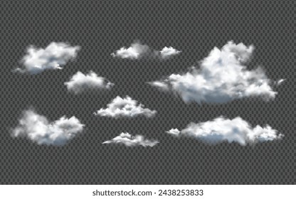 vector collection of realistic different clouds