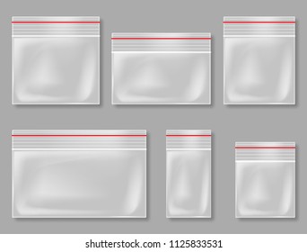 Colección de vectores de bolsas plásticas realistas