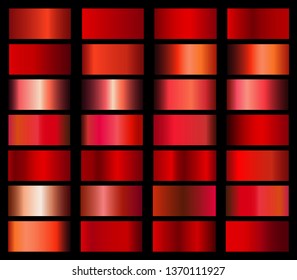 Vector Collection Of Red Metallic Gradients And Chrome Gradient Set Icon