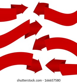 The vector collection of red ribbons, isolated on white. Red ribbons on a white background for your design project 