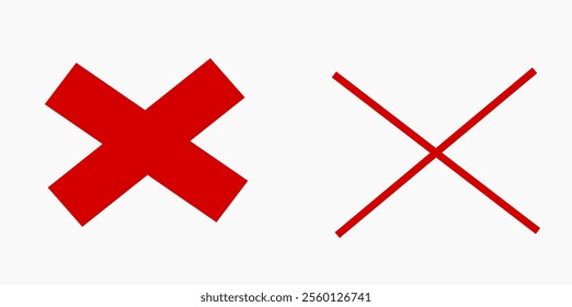 Vector collection of rejected, no, cancel and wrong signs.