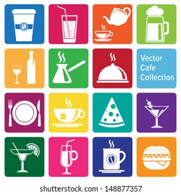 vector collection: cafÃ?Â© and restaurant icons