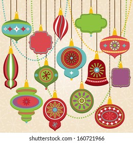 Vector Collection of Retro Christmas Ornaments