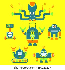 Vector Collection of Retro Robots