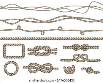 vector collection of ropes and rope elements