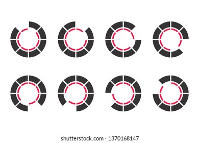 Vector collection of round loading bar elements for web pages and mobile apps