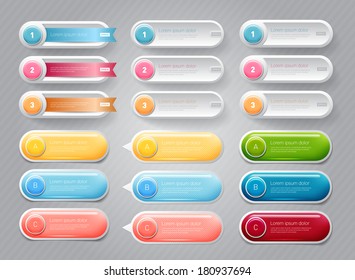 Vector collection of rounded plastic banners