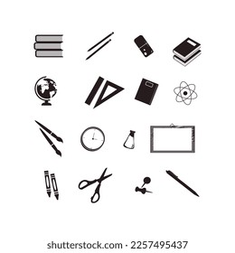 Colección de vectores de siluetas de equipo escolar