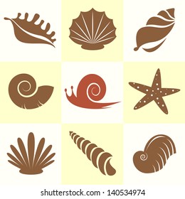 Vector collection of sea shells and snail, Shells and Snail Logo, Shells and Snail Icon, Shells and Snail Design, Shells Tattoo, Shells and Snail Banners, Vector shells and snail for your design.