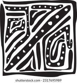 Vector collection of seamless organic patterns in monochrome colors