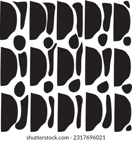 Vector collection of seamless organic patterns in monochrome colors