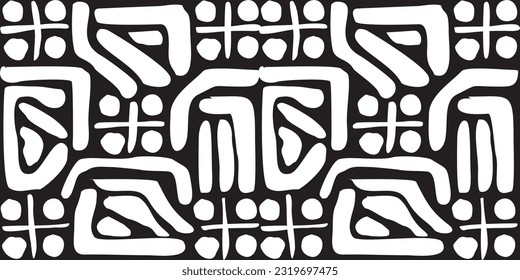 Vector collection of seamless organic patterns in monochrome colors