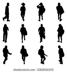 Vector Collection Set of Casual People Silhouettes