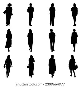 Vector Collection Set of Casual People Silhouettes