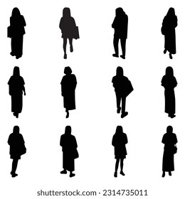 Vector Collection Set of Casual People Silhouettes 