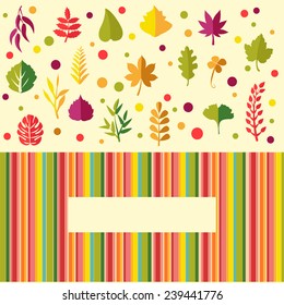  Vector Collection of set different colorful leaves in flat design- Illustration