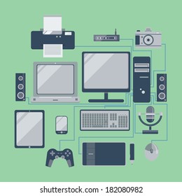 Vector collection set electronic computer devices
