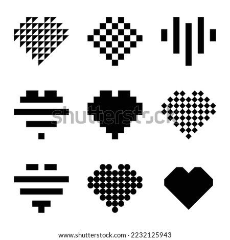 Vector Collection Set of Heart Emote Designs 