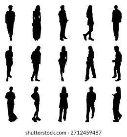 Vector colección conjunto de siluetas de personas individuales.