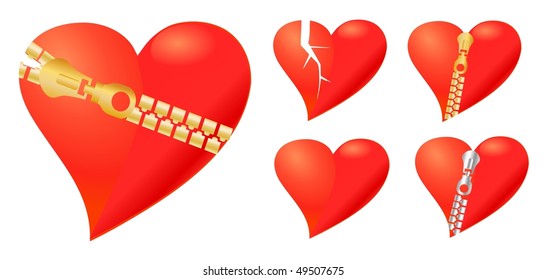 vector collection set of loving hearts