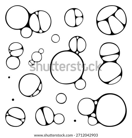 Vector collection set of water bubble silhouettes.