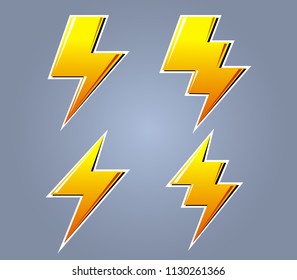 Vector collection set of yellow bolt graphic