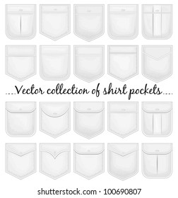 Vector collection of shirt pockets