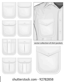 Vector collection of shirt pockets